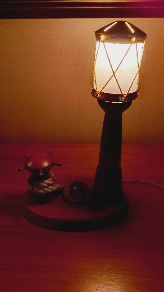 Vintage nautische vuurtoren lamp Engelse schip black prince, Ophalen of Verzenden