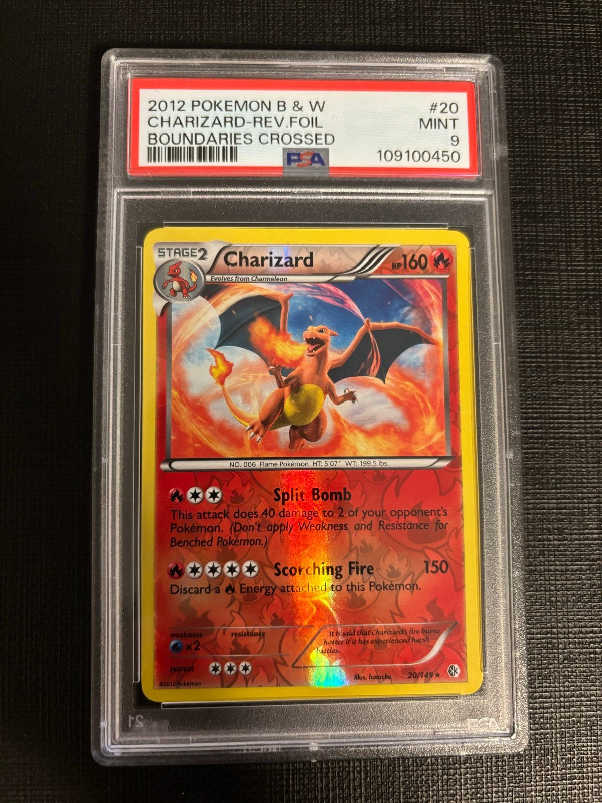 Pop: 94 | PSA 9 Charizard Reverse Boundaries Crossed 20/149, Ophalen of Verzenden, Zo goed als nieuw, Losse kaart, Foil