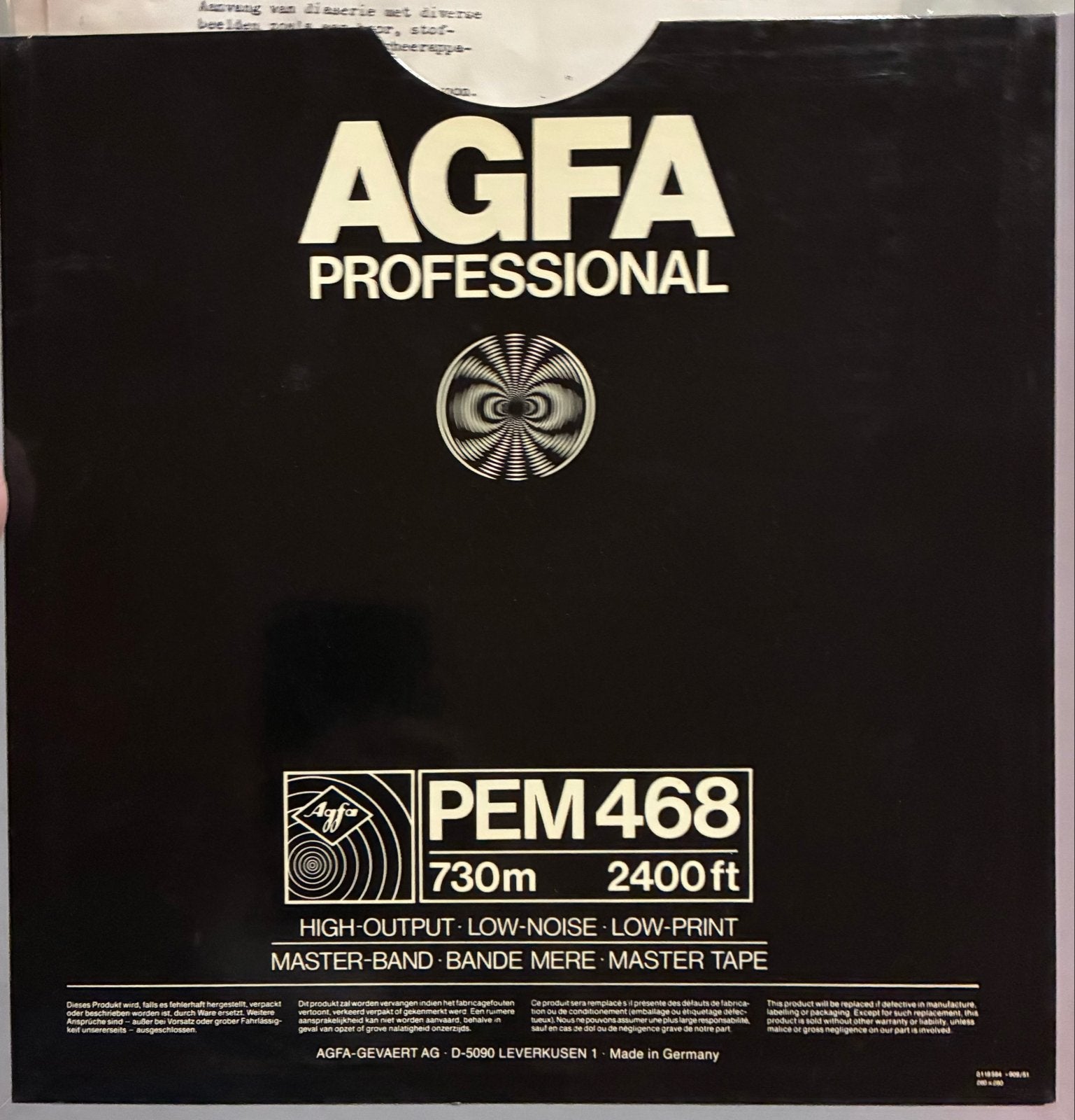 AGFA Professional PEM 468 Master Tape - 730m/2400ft, Ophalen of Verzenden, Onderdeel, Met banden