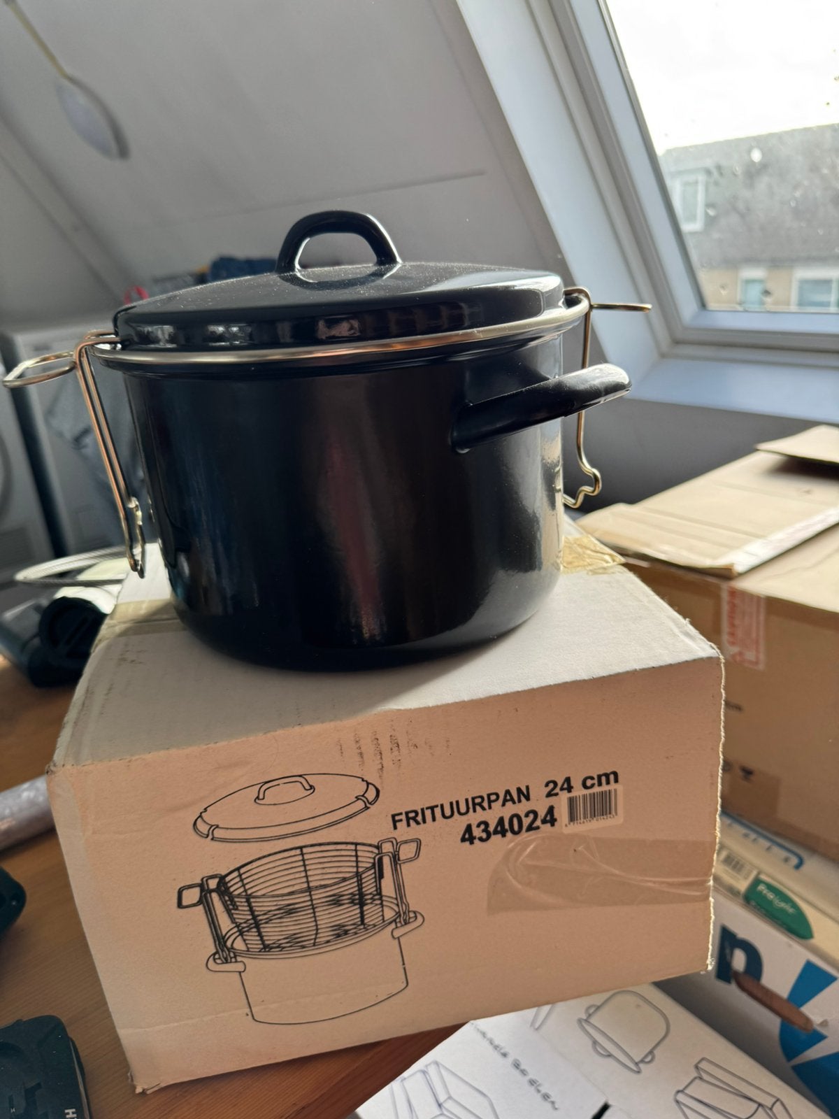 Frituurpan voor op het gas, Frituurpan, Met deksel, Nieuw, Ophalen of Verzenden