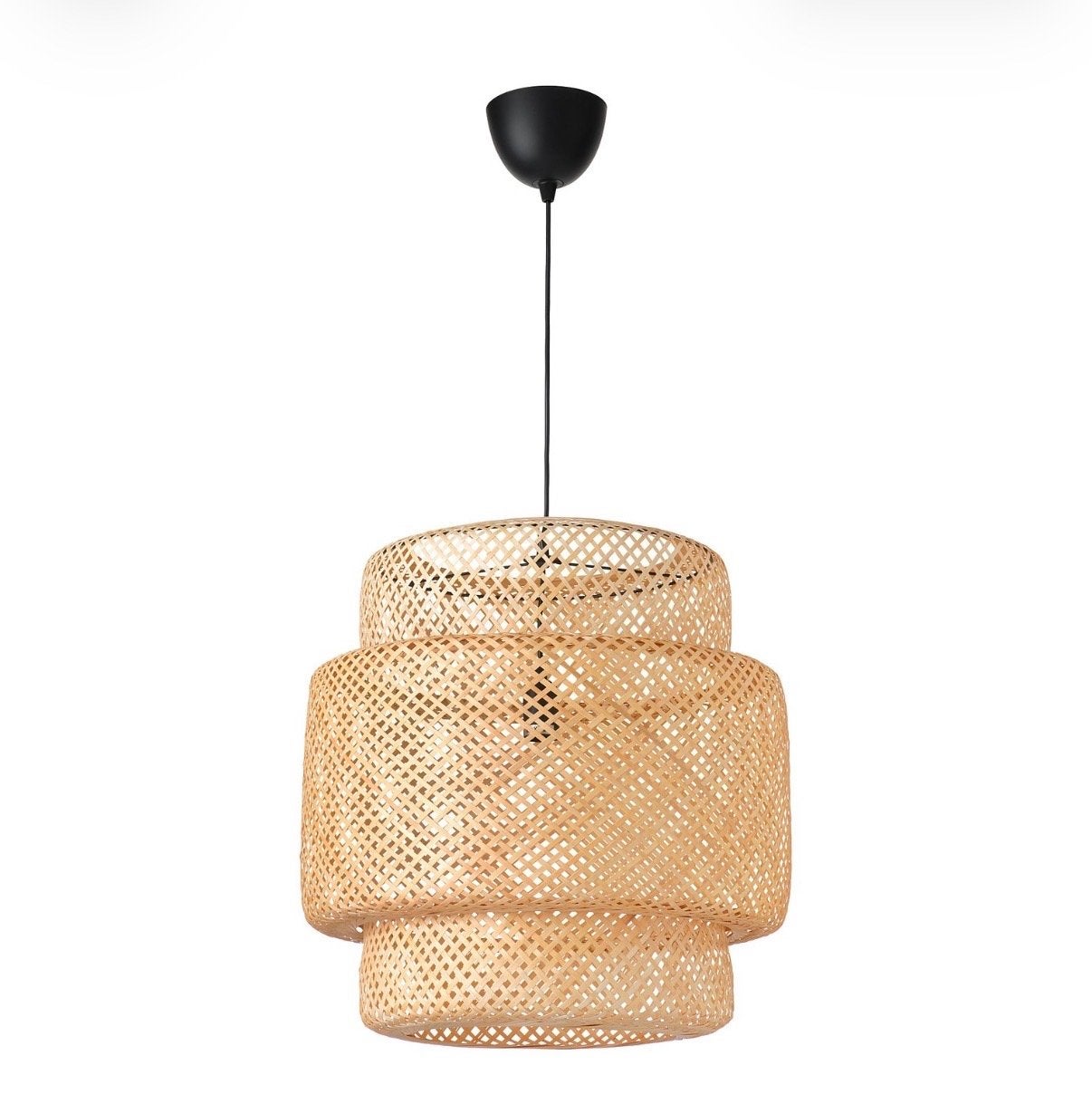 2x IKEA Sinnerlig Hanglamp Bamboe, Huis en Inrichting, Ophalen, Gebruikt, Natuurlijk materiaal, E27 (groot)