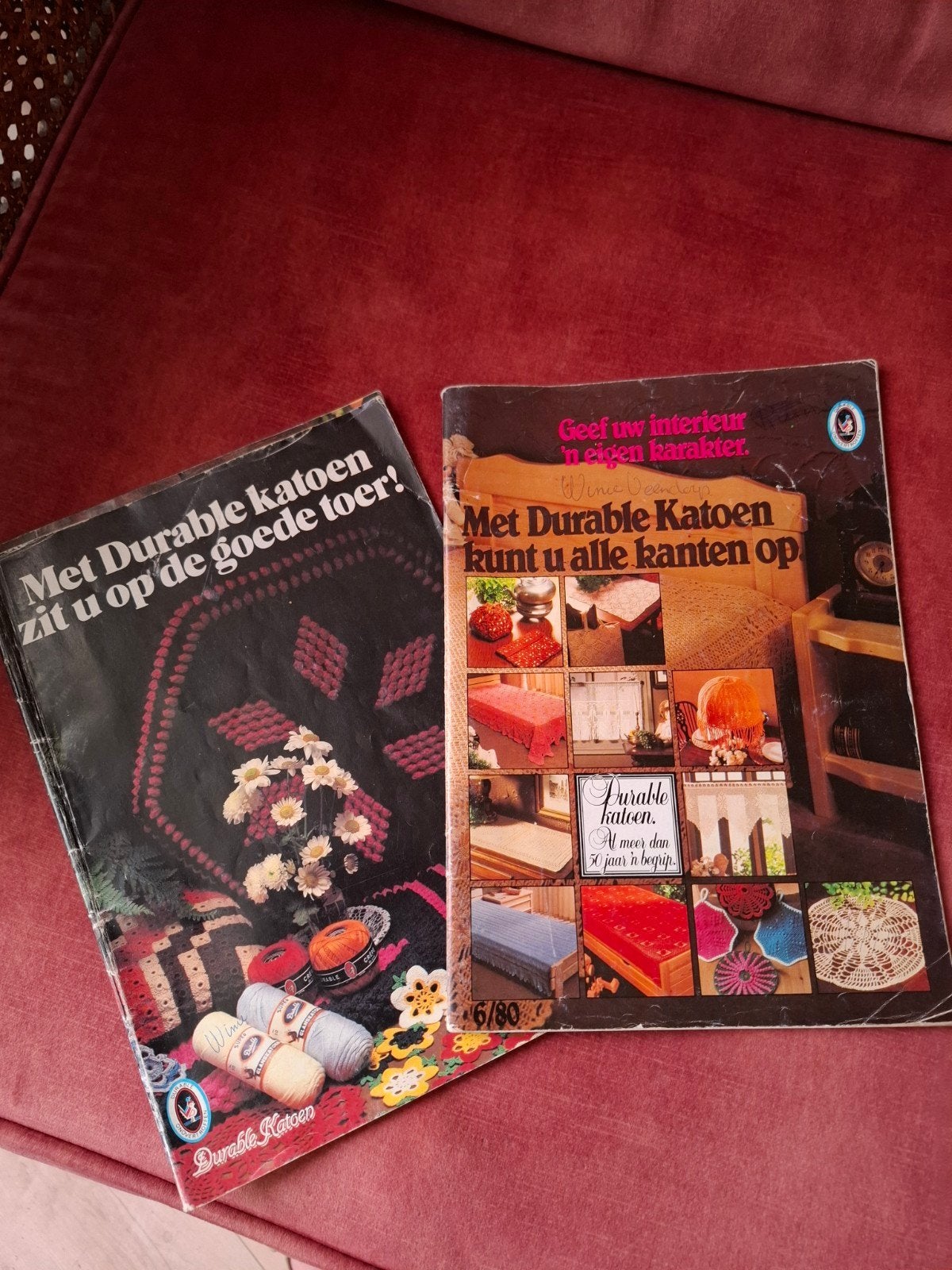 2x Vintage Durable Katoen Haakpatroon Boeken - Interieur, Ophalen of Verzenden