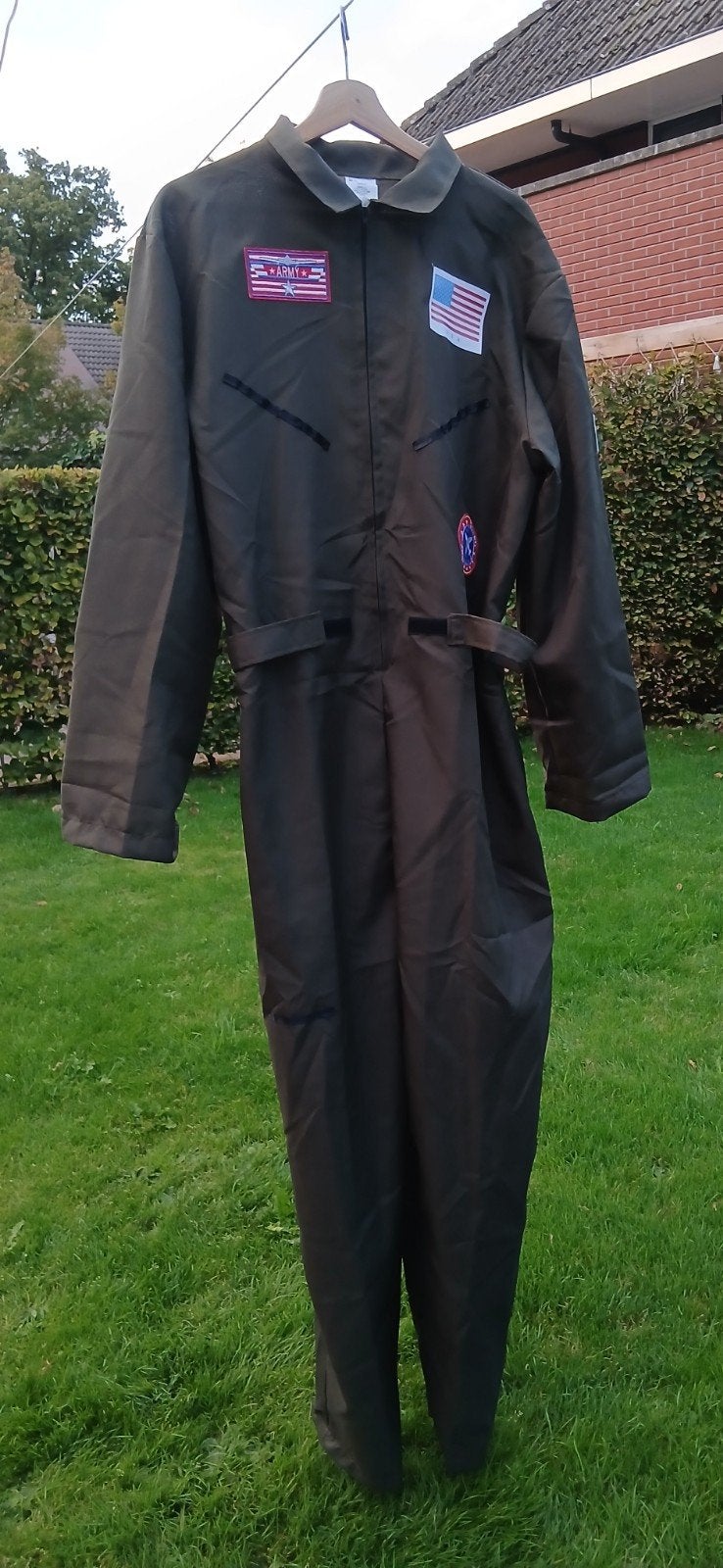 Leger jumpsuit / pilotenpak - XL - Carnaval/Themafeest, Carnaval, Maat 56/58 (XL), Ophalen of Verzenden, Zo goed als nieuw