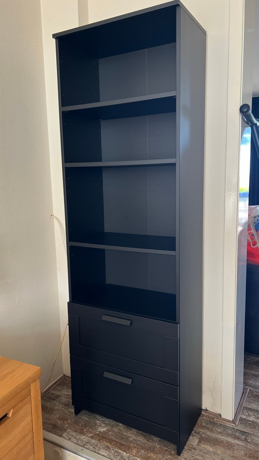 Zwarte Boekenkast met IKEA BRIMNES, Ophalen, Minder dan 50 cm, Gebruikt, 200 cm of meer