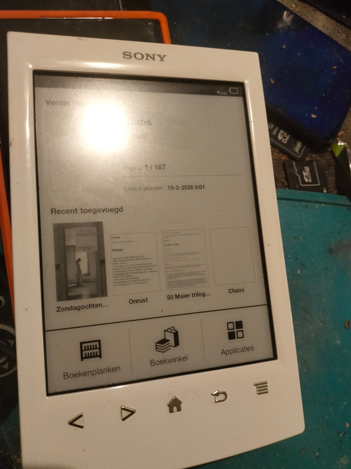 Sony Reader PRS-T2 e-reader - Wit, Computers en Software, Gebruikt, 8 GB, Touchscreen, Ophalen of Verzenden