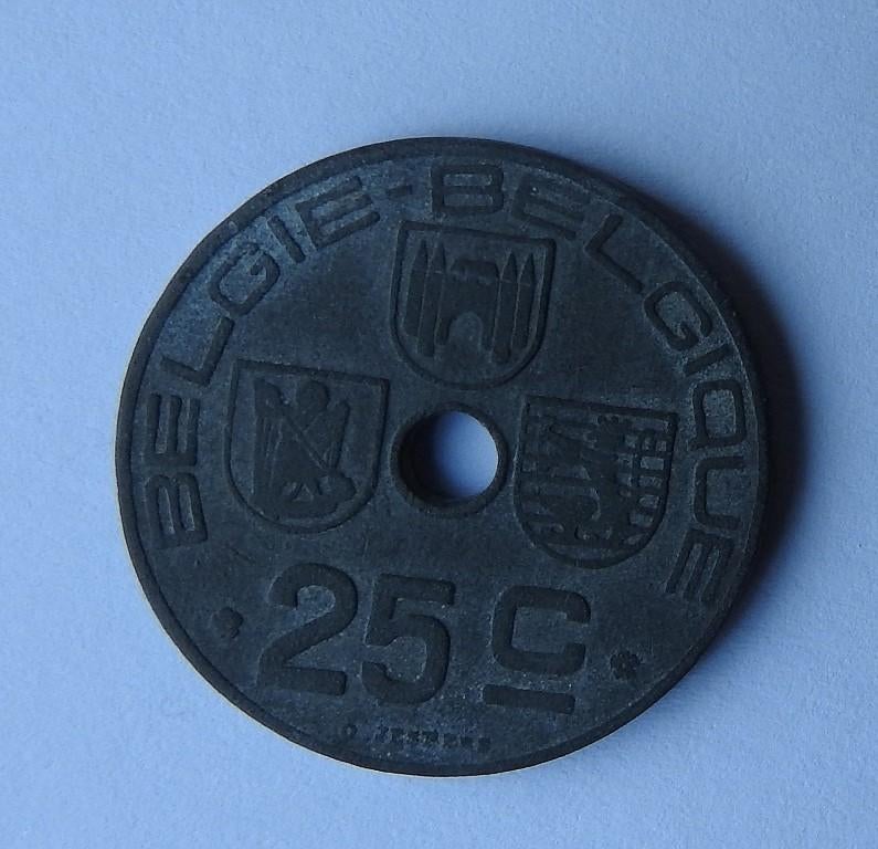 Munt België 25 c 1944, Verzenden, Overig, Losse munt