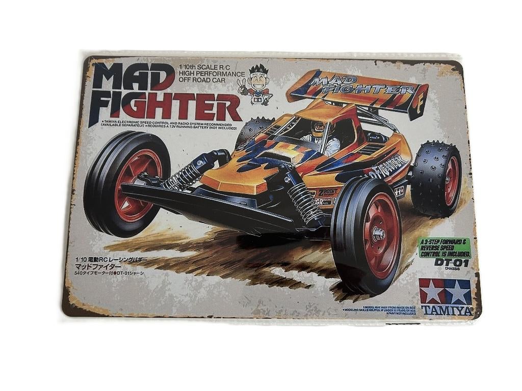Tamiya Mad Fighter Boxart metalen bord 20x30cm nieuw, Ophalen of Verzenden, Nieuw, Overige schalen, Onderdeel