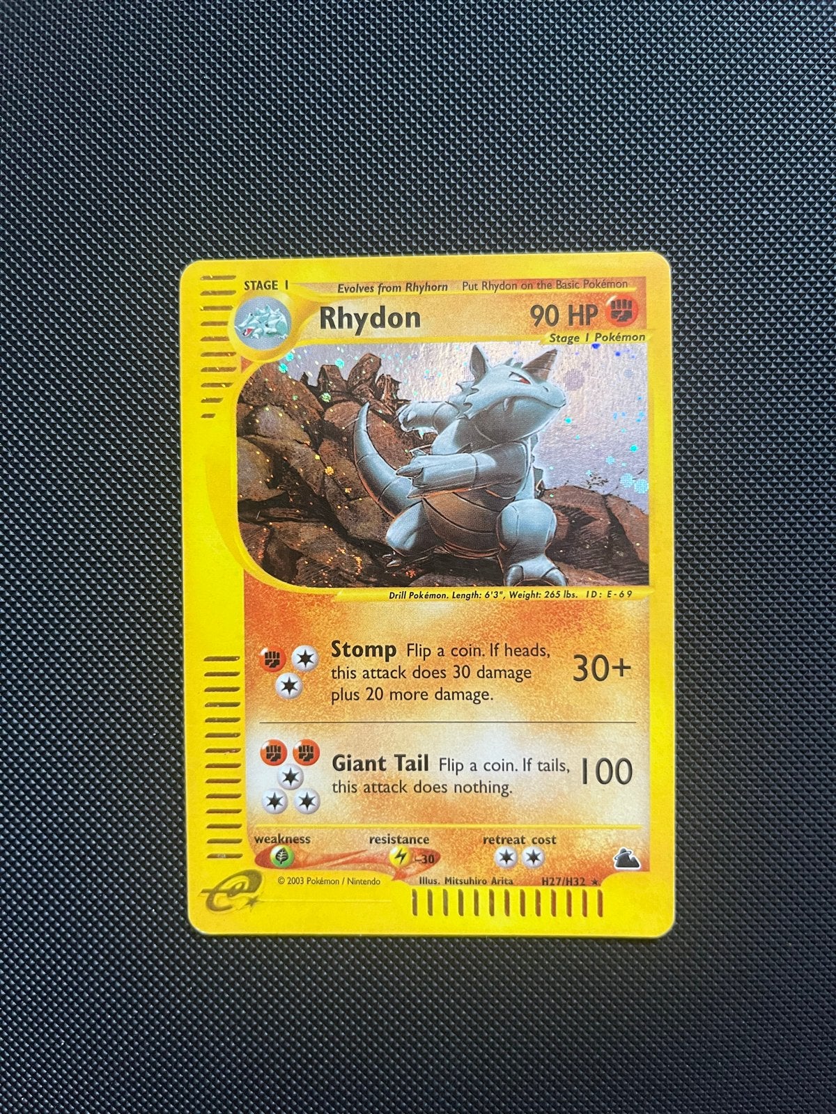 Pokémon Kaart: Rhydon skyridge - Zeldzaam!, Ophalen, Gebruikt, Losse kaart