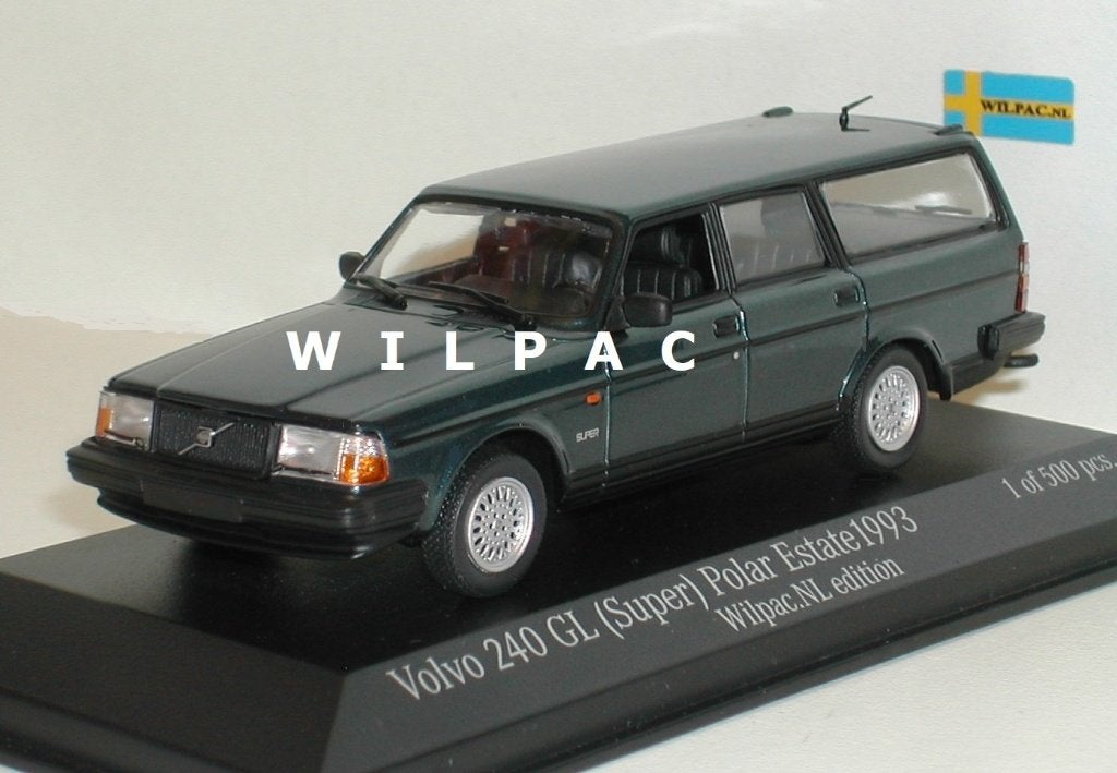 Volvo 245 240 Super Polar petrol metallic 1:43. Minichamps., Ophalen of Verzenden, Nieuw, Auto, Overige merken