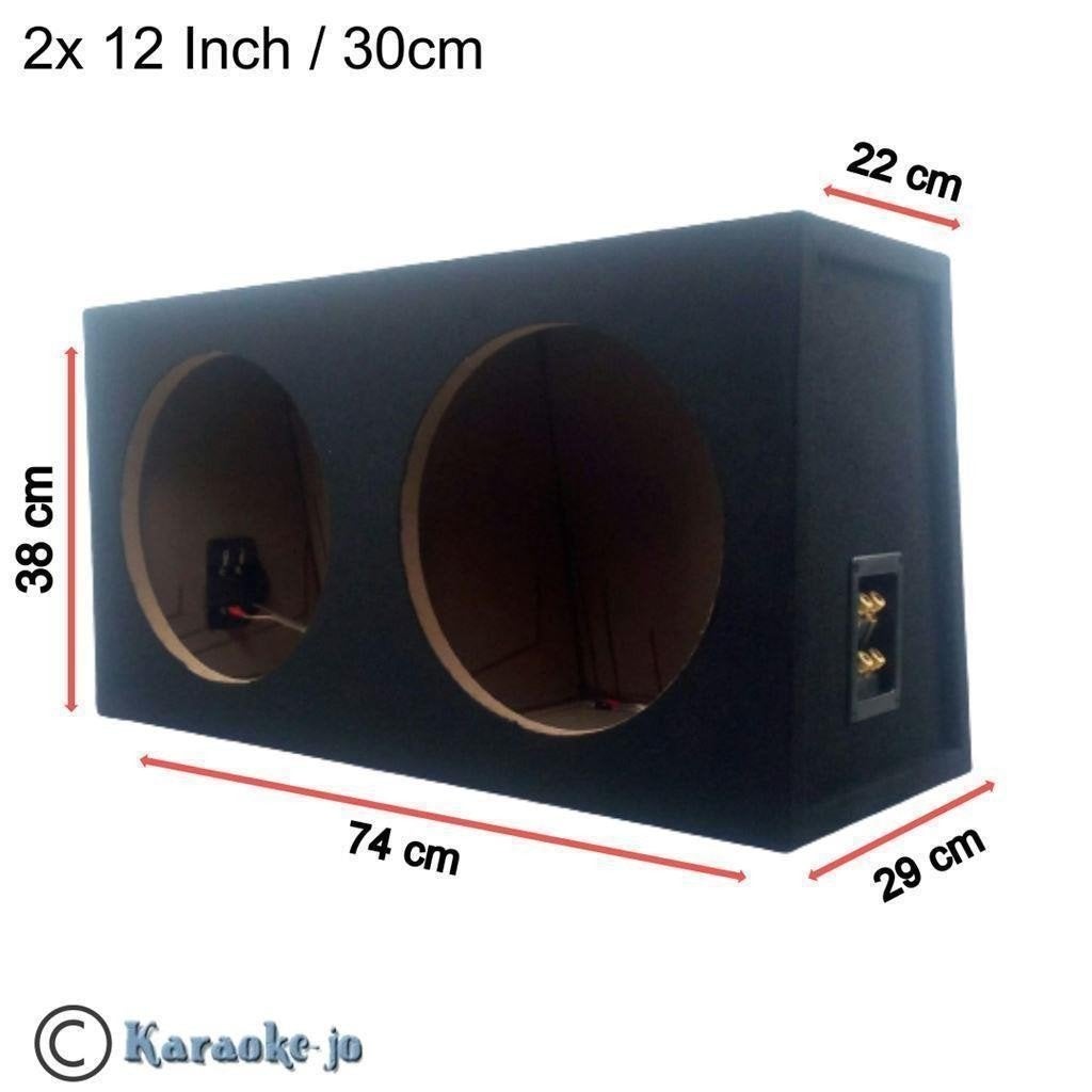 Dubbele MDF subwoofer 12 Inch 30cm 27,5 Liter, ., Nieuw, Ophalen of Verzenden, .