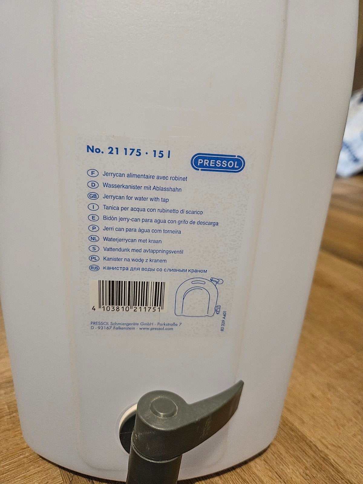 Jerrycan 15 liter met kraan, Ophalen, Zo goed als nieuw
