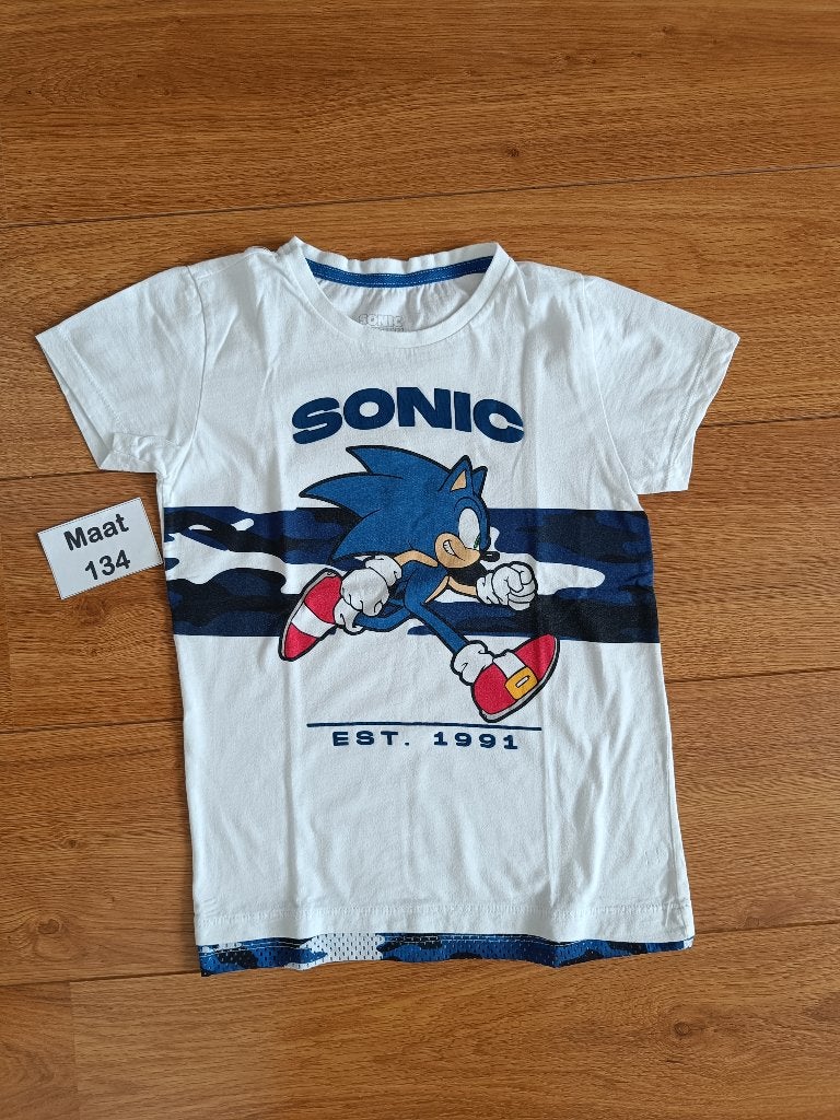 Sonic t-shirt maat 134 wit, Kinderen en Baby's, Ophalen of Verzenden, Gebruikt, Jongen, Shirt of Longsleeve