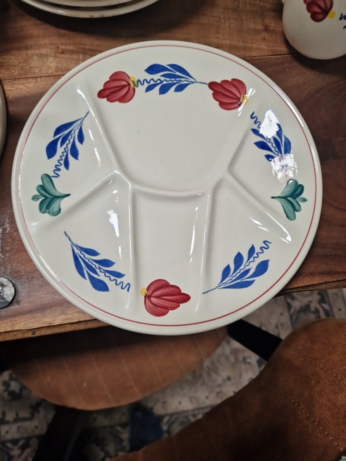 8 puntgave Boerenbont fondueborden, Ophalen of Verzenden, Zo goed als nieuw, Bord(en), Aardewerk