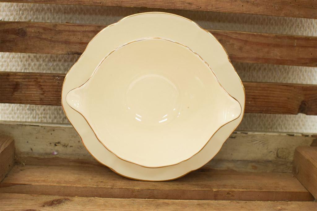 porseleinen Saus /Jus schaaltje met vast schoteltje 48397, Gebruikt, Ophalen of Verzenden, Bord(en), Wedgwood