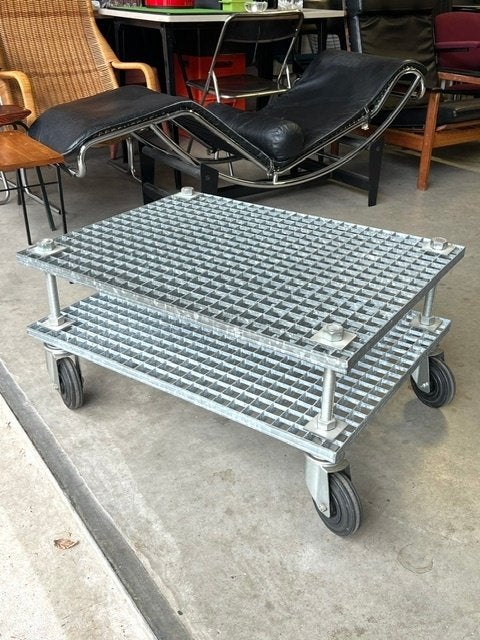 Bijzettafel trolley tv meubel industrieel, Ophalen, Gebruikt, ., 50 tot 100 cm