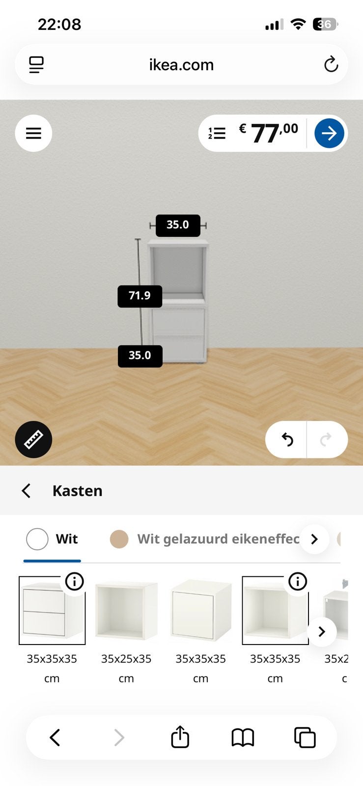 Eket kast, Huis en Inrichting, Kasten | Wandmeubels, Ophalen, Overige materialen, Zo goed als nieuw, Minder dan 150 cm