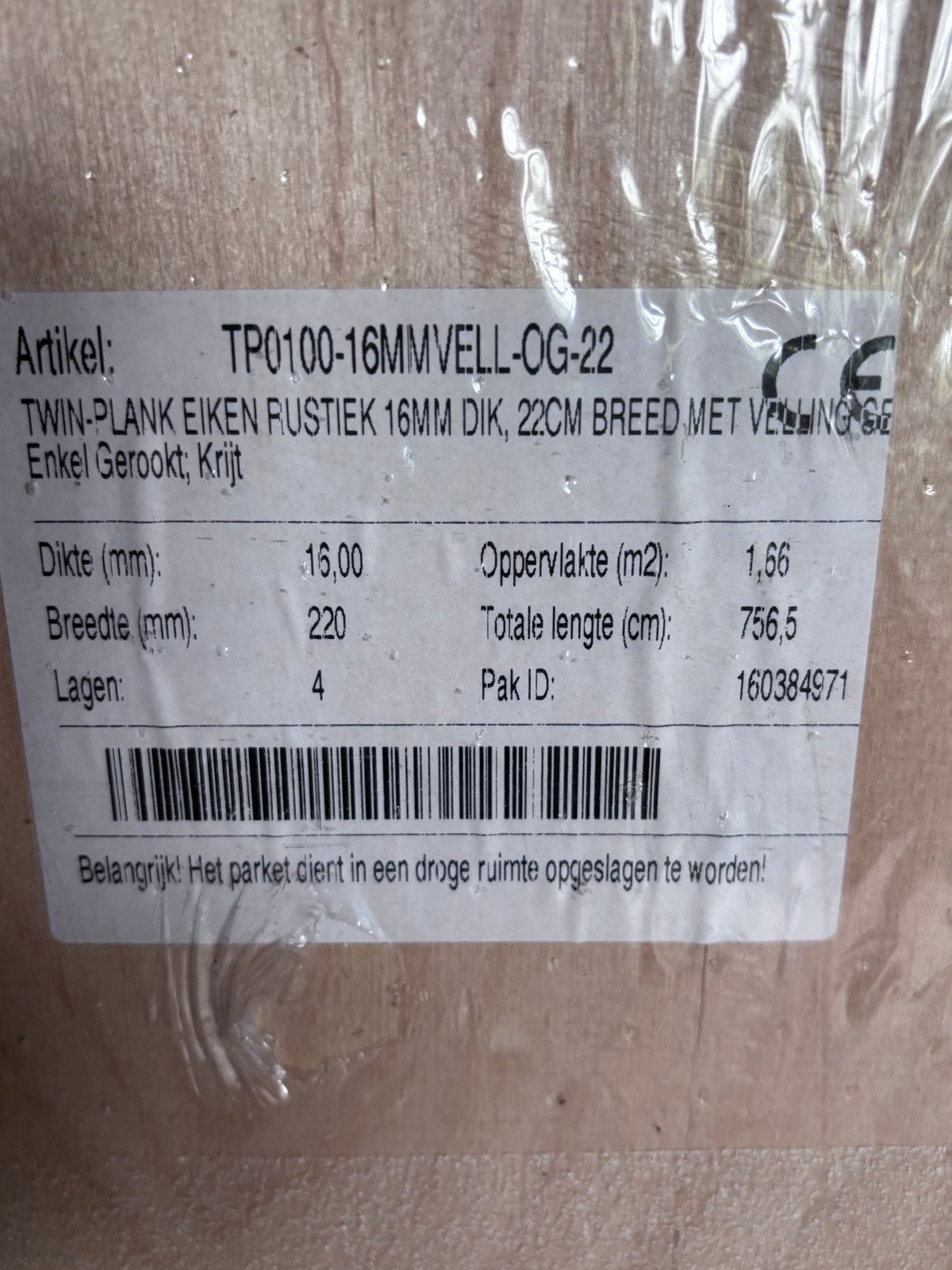 Eiken Rustiek Parket Vloerdelen 16mm Dik, 22cm Breed, Nieuw, 5 tot 10 m², 10 tot 30 cm, Hout