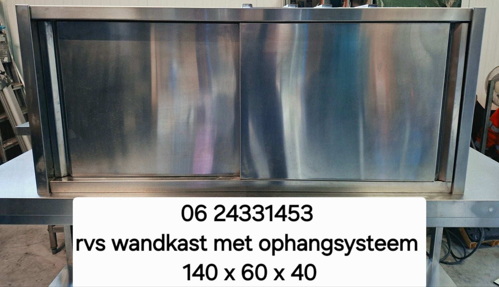 Vol rvs wandkast horeca garage, Ophalen, Zo goed als nieuw, Metaal