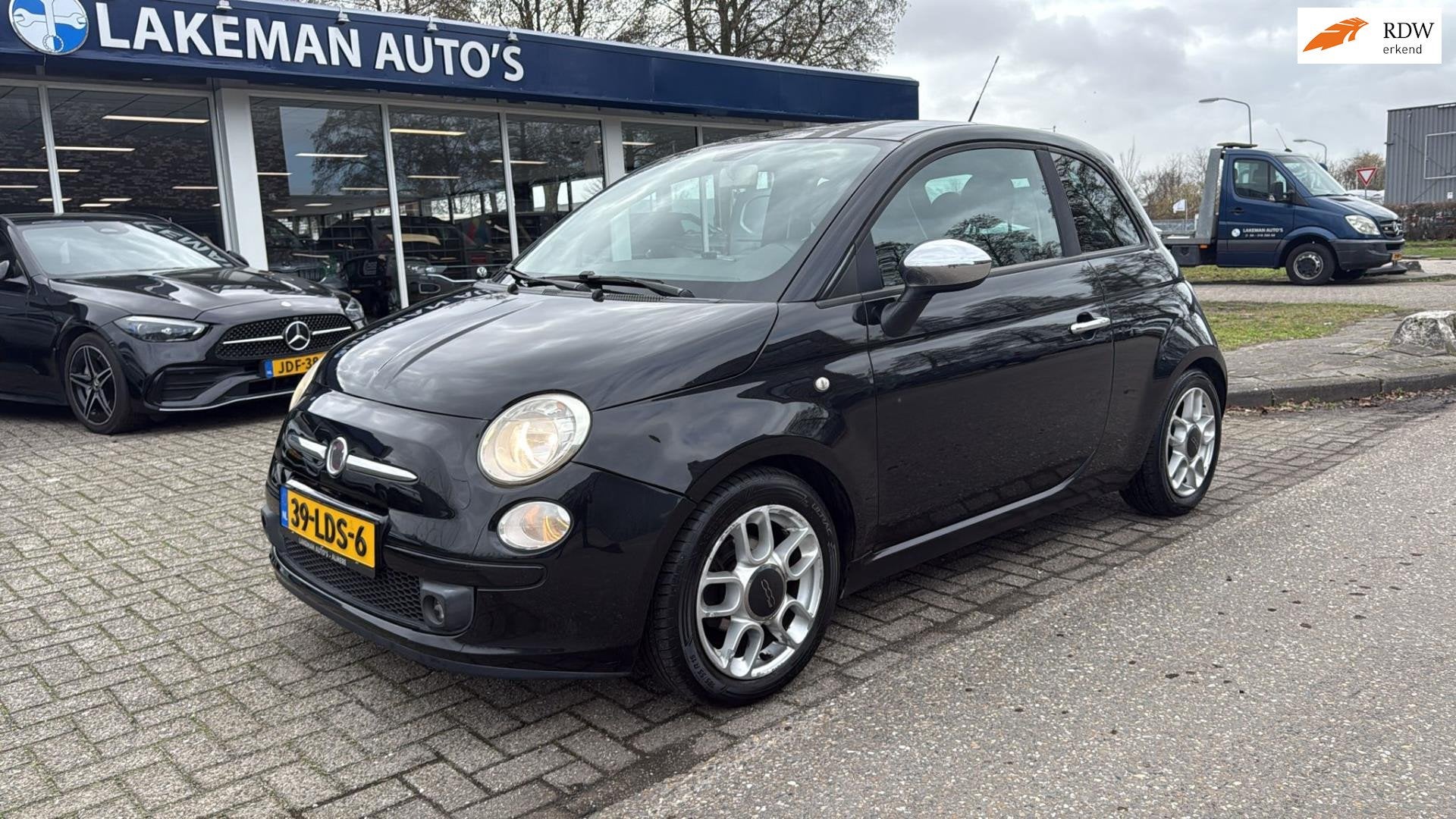 Fiat 500 1.2 Sport AUTOMAAT Blackline Huurkoop Inruil APK Ga, Auto's, Euro 5, Gebruikt, 1242 cc, 4 cilinders