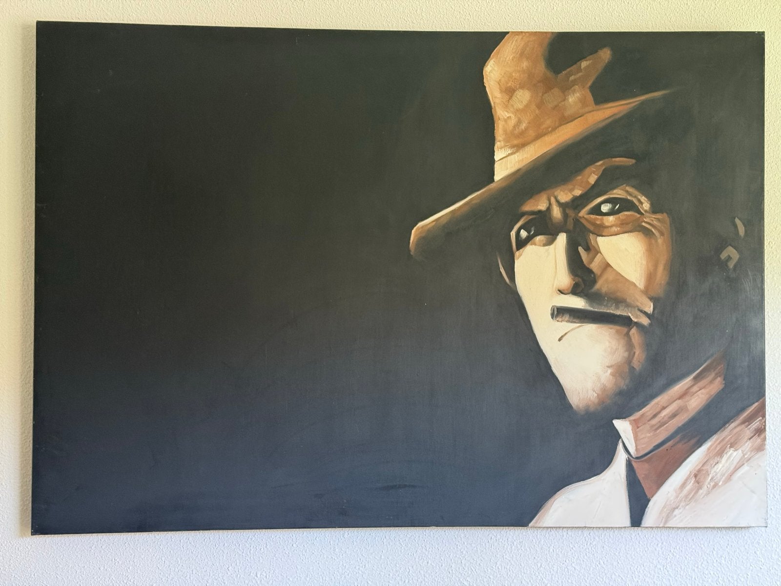 Schilderij Clint Eastwood in The Good, the Bad and the Ugly, Antiek en Kunst, Kunst | Schilderijen | Klassiek, Ophalen, Acrylverf