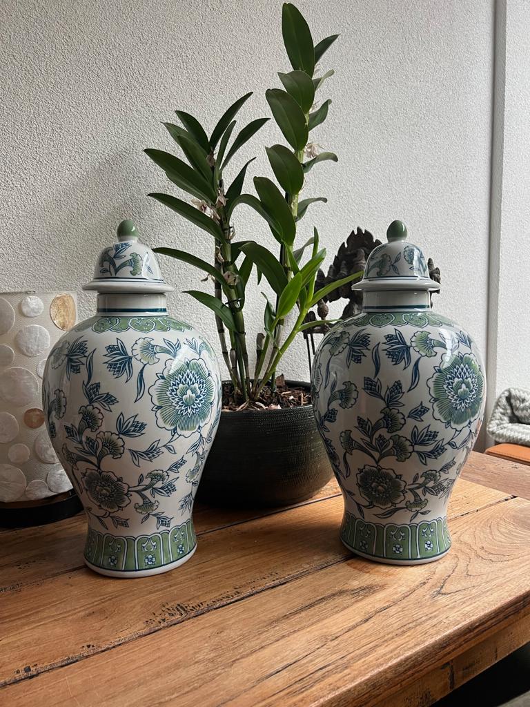Chinese vaas porselein chinees gemberpot pot groen gember, Huis en Inrichting, Verburgt Vintage, Overige typen, Nieuw, Ophalen of Verzenden