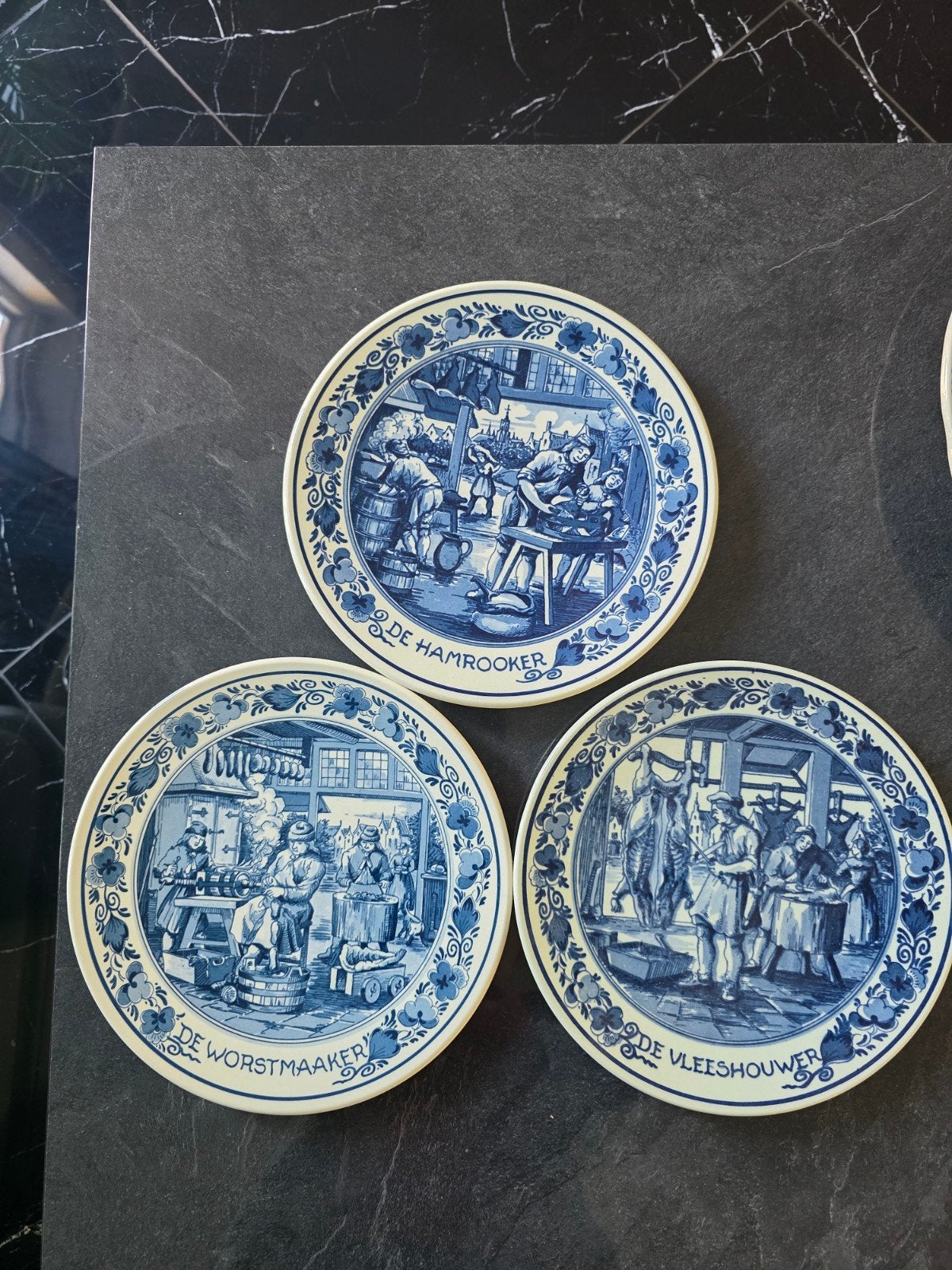 Drie Royal Goedewaagen wandborden Blue Delft, Ophalen