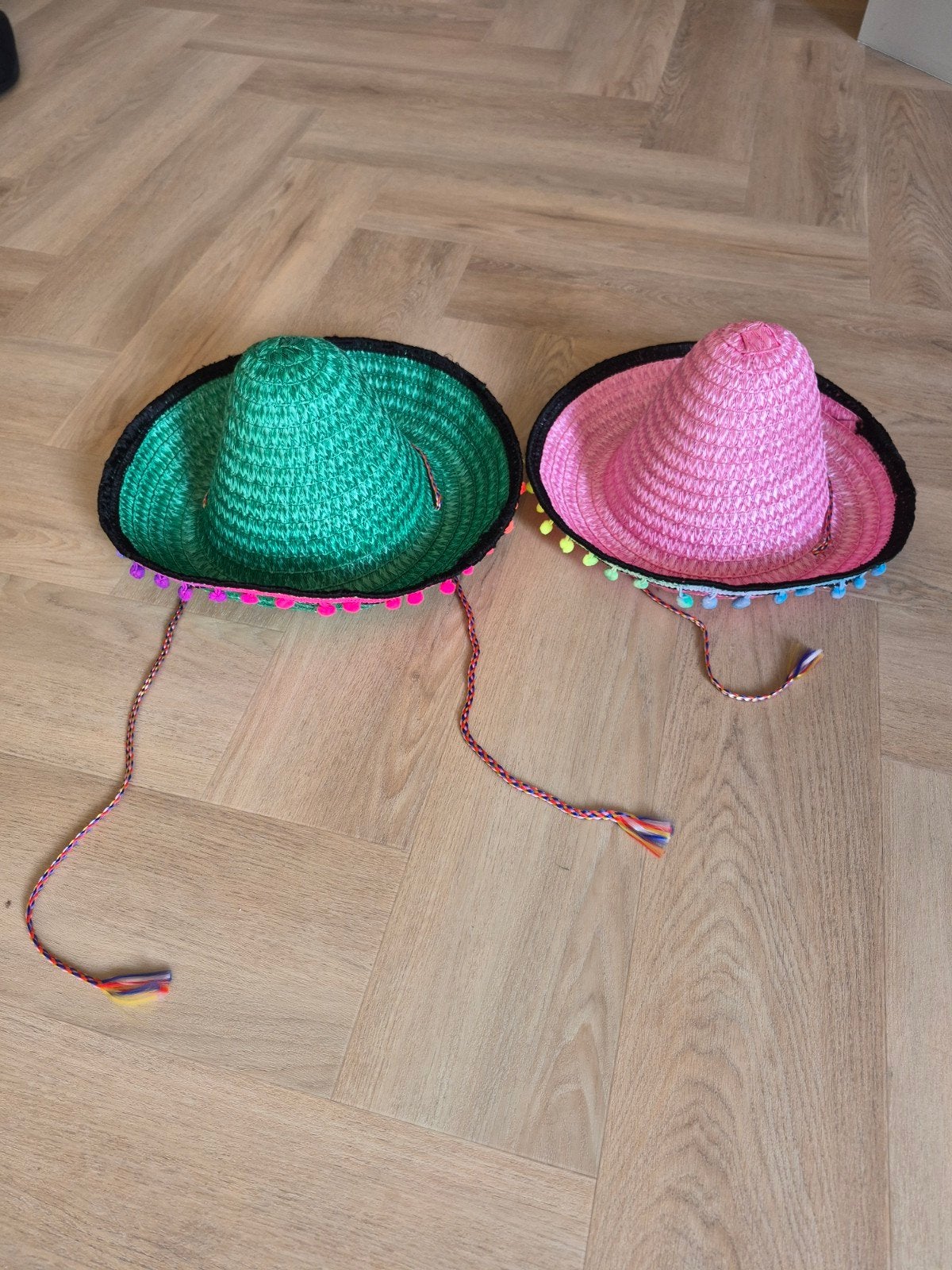 2 mexicaanse sombrero's. Groen en roze. Voor een feestweek o, Kleding | Dames, Ophalen of Verzenden, Nieuw, Carnaval, Accessoires