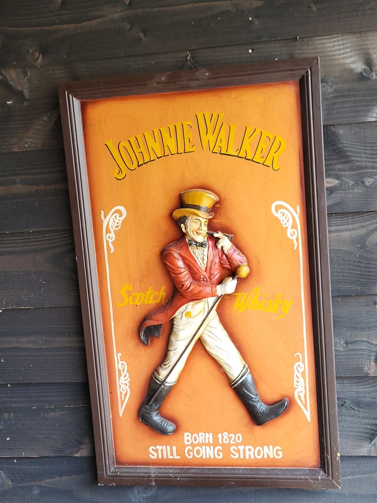 Johnnie Walker reclamebord, Ophalen, Gebruikt, Reclamebord