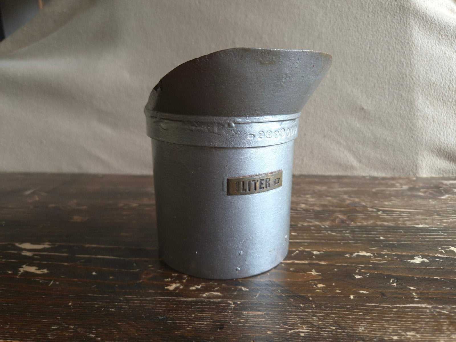 Antieke ijzeren maatbeker, Antiek en Kunst, Antiek | Tin, Ophalen of Verzenden