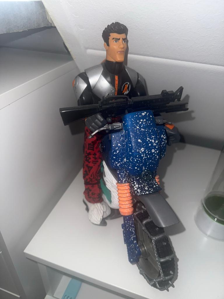 Action Man actiefiguur met motor en geweer, Ophalen of Verzenden, Gebruikt