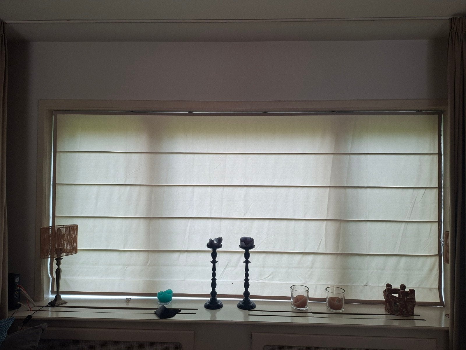 Zandkleurig Vouwgordijn - 307x149 cm - Lichtdoorlatend, Ophalen, Beige, Vouwgordijn, Lichtdoorlatend