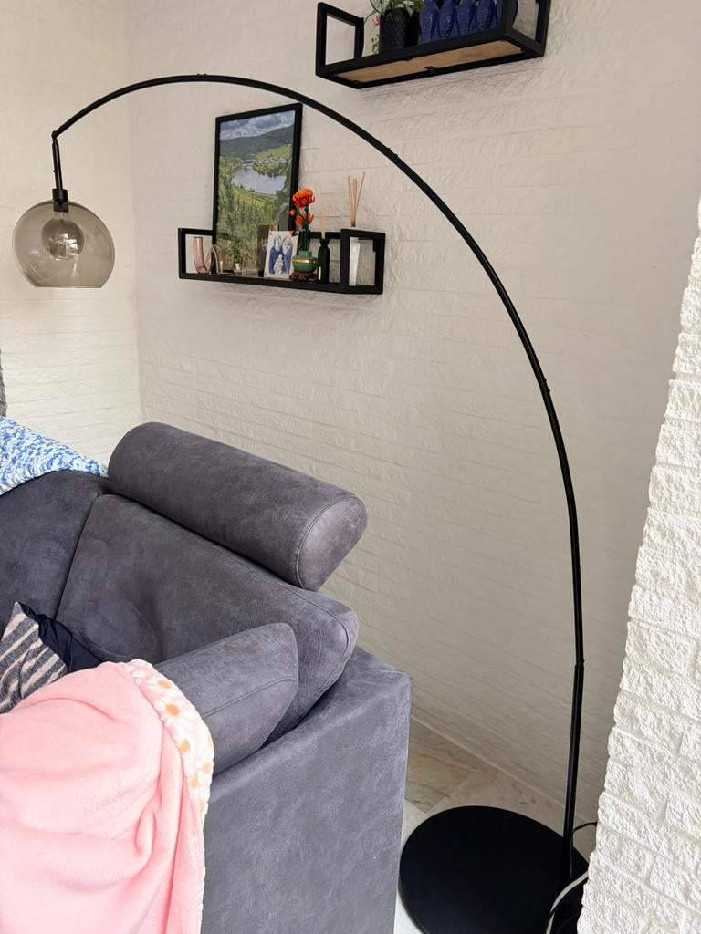 Ikea skaftet met lampenkap jakobsbyn rookglas, Ophalen, Zo goed als nieuw, Glas, 150 tot 200 cm