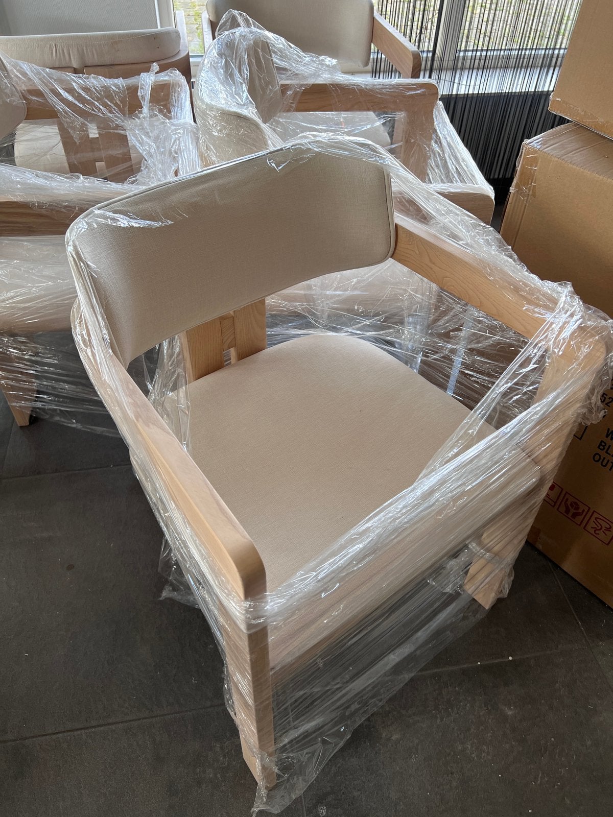 8 stuk Prachtige licht eiken houten eetkamerstoel organisch, Huis en Inrichting, Stoelen, Ophalen, Nieuw, Bruin, Eén