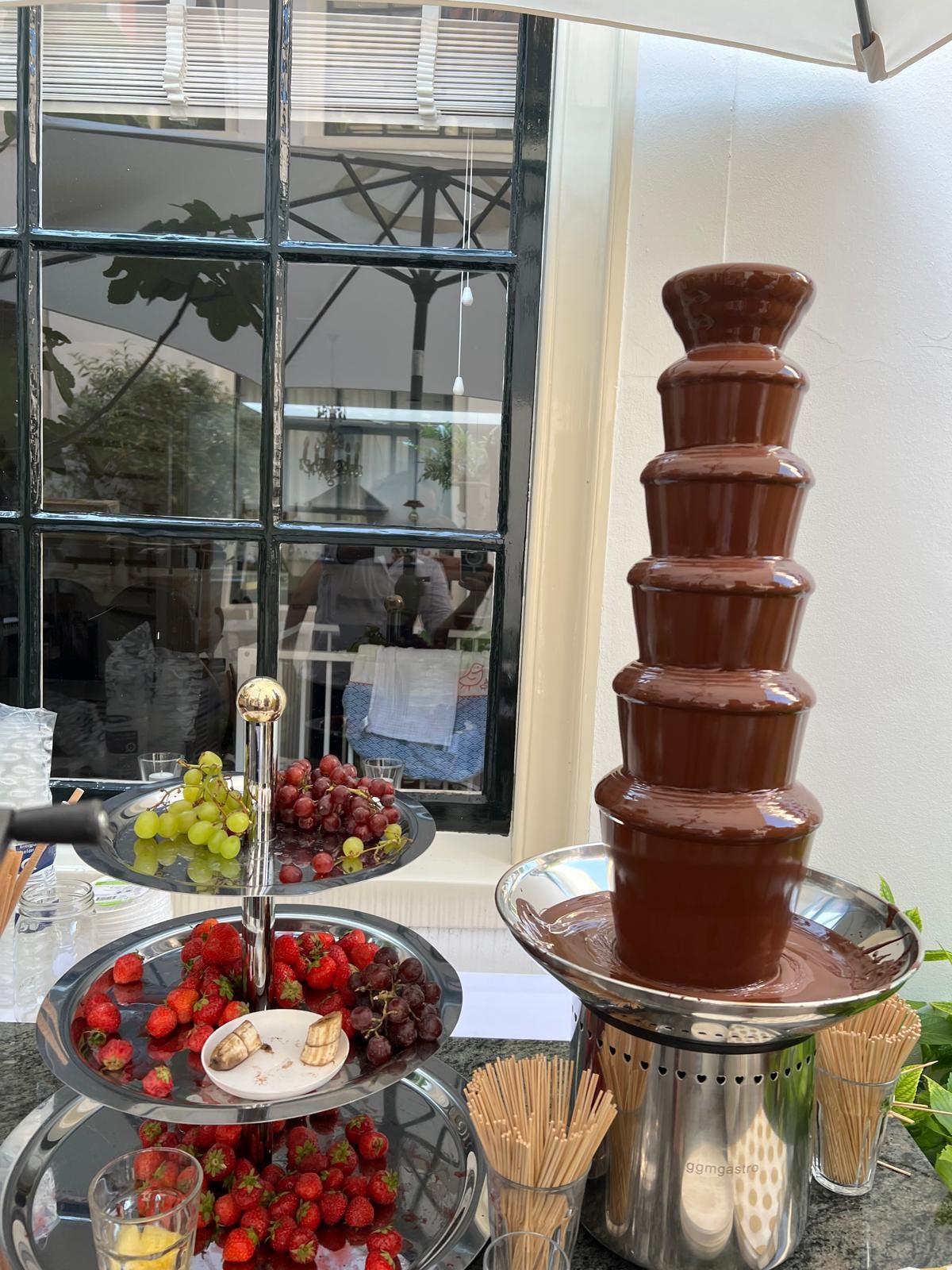 Chocoladefontein  RVS GGM - 6 lagen 84cm hoog (1x gebruikt), Ophalen, Zo goed als nieuw