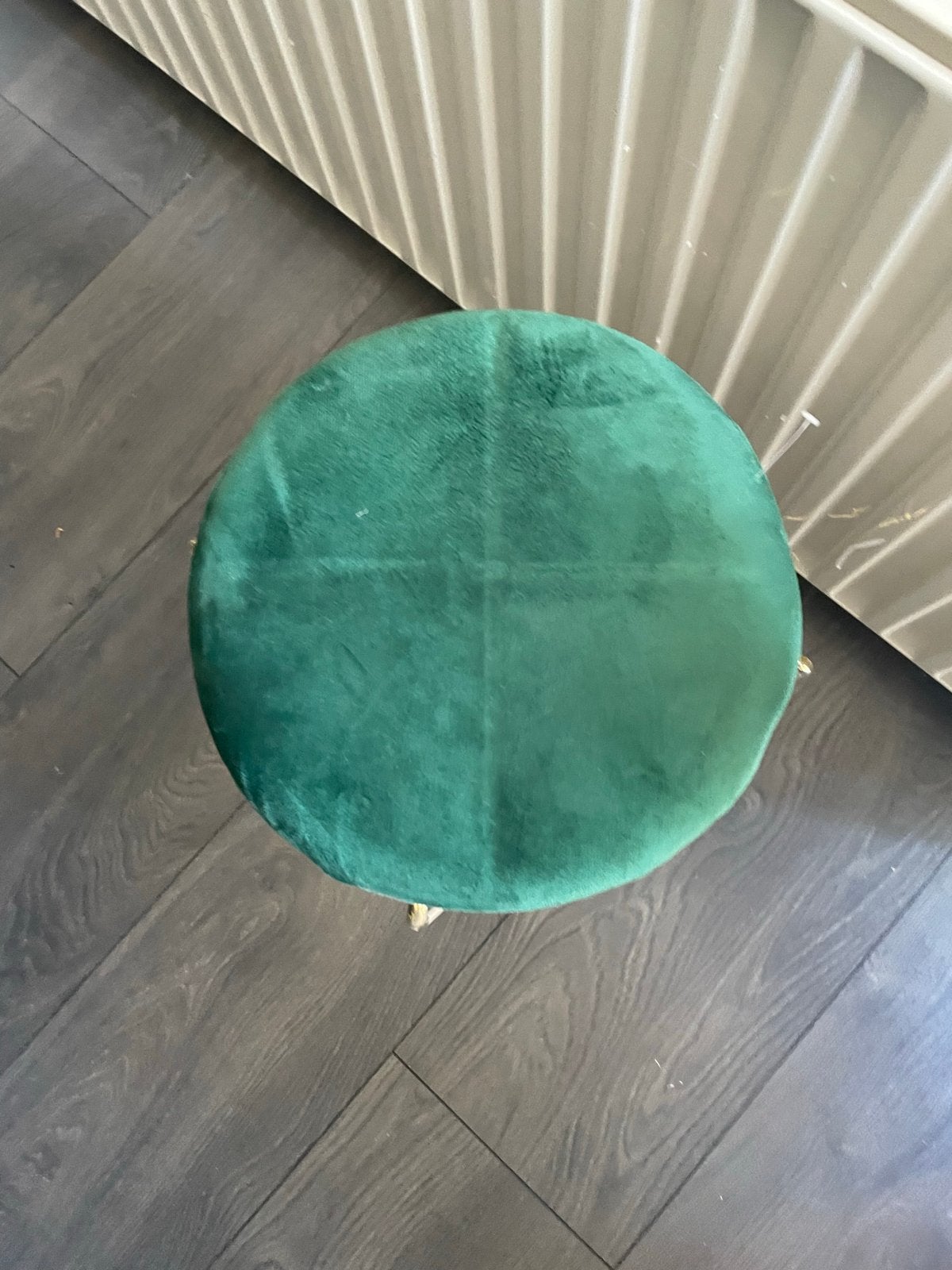 Groene fluwelen 4x krukjes nieuwe met gouden onderstel, Ophalen, Nieuw, IJzer
