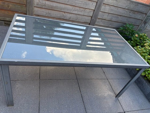 Gratis tuintafel, Tuin en Terras, Ophalen, Gebruikt, Rechthoekig, Aluminium