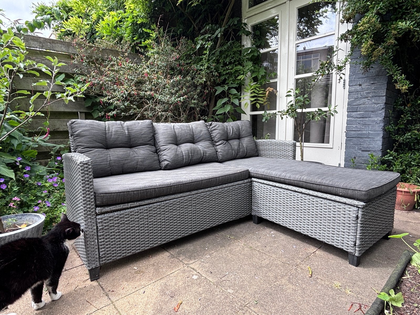 Allibert tuinset, goede kwaliteit, Ophalen, Gebruikt, 3 zitplaatsen, Wicker