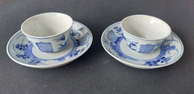 Antiek chinees porselein kop en schotel Kangxi, Ophalen of Verzenden