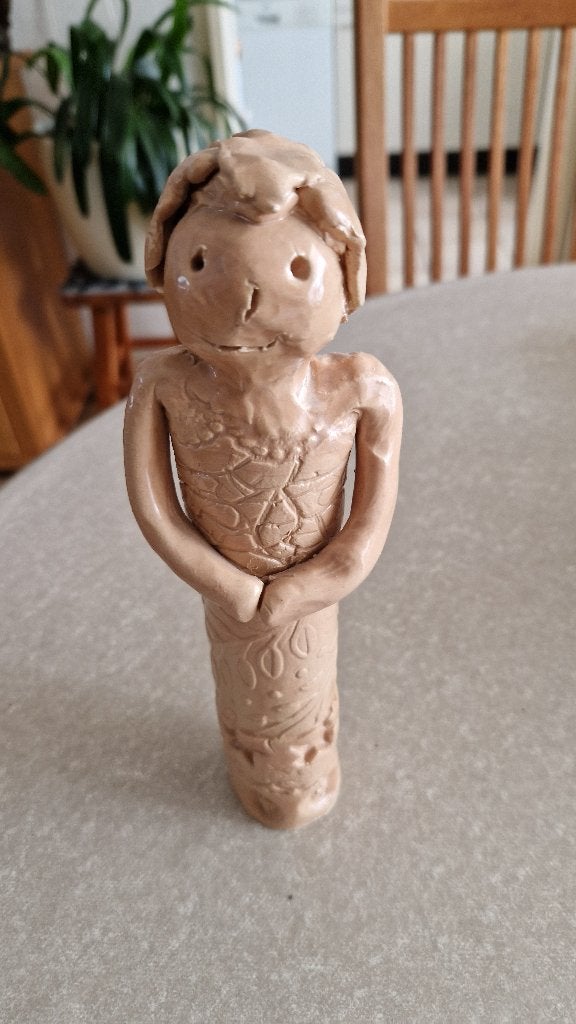 oude brocante beeld- totumpaal en ridder, Antiek en Kunst, Ophalen of Verzenden