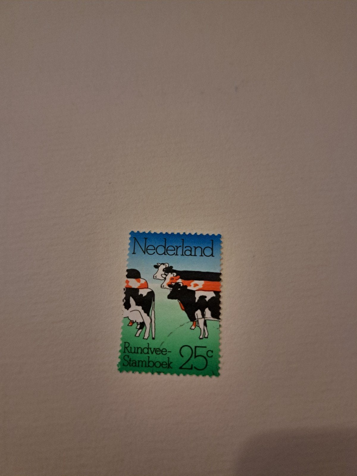 Nederland postzegel Rundvee-Stamboek 25c, Postzegels en Munten, Ophalen of Verzenden, Na 1940, Gestempeld