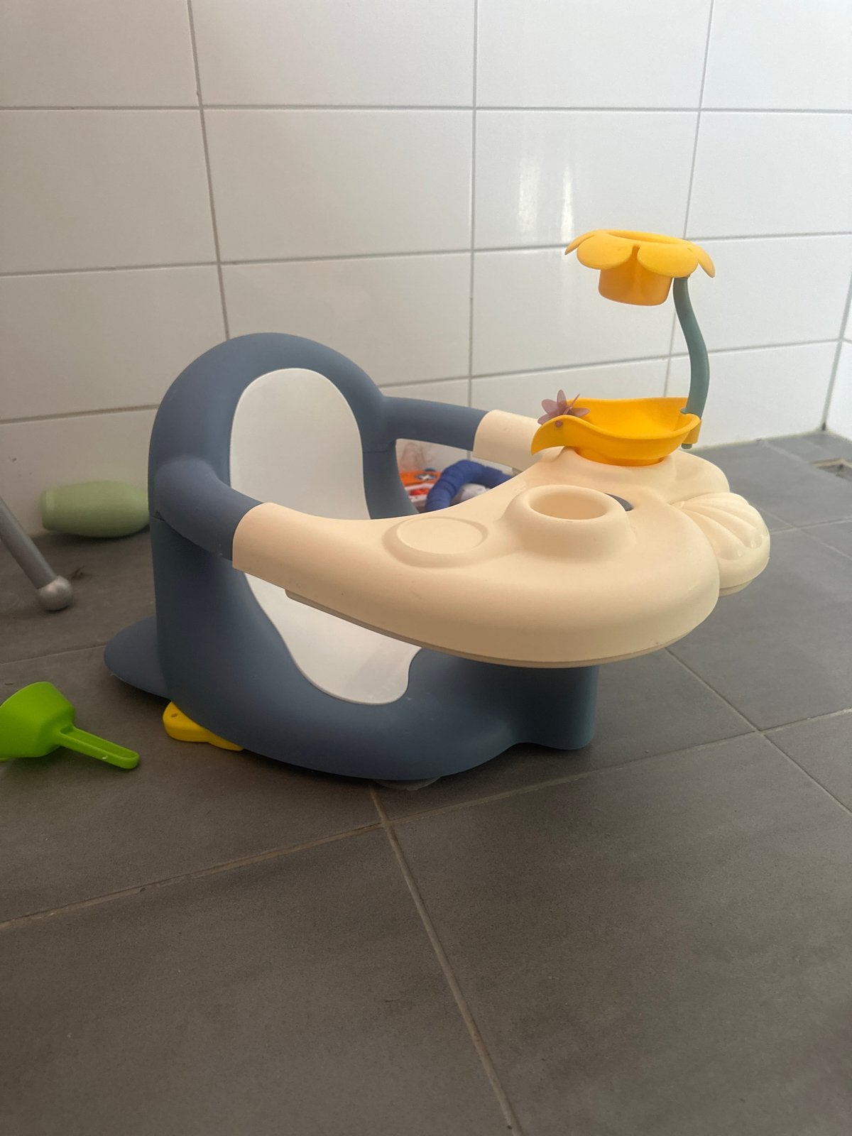 Baby badzitje voor douche of bad - Pinguïn design, Overige merken, Gebruikt, Ophalen of Verzenden, Badzitje of Badring