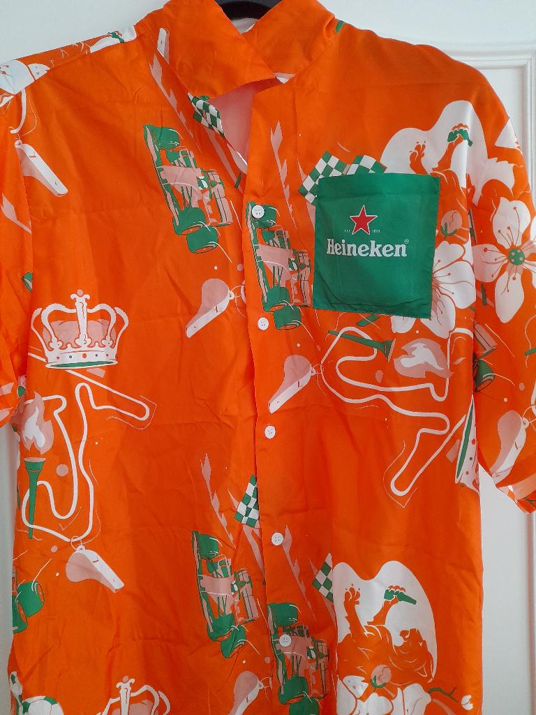HEINENKEN  OVERHEMD, Oranje, Zo goed als nieuw, Heineken, Halswijdte 39/40 (M)