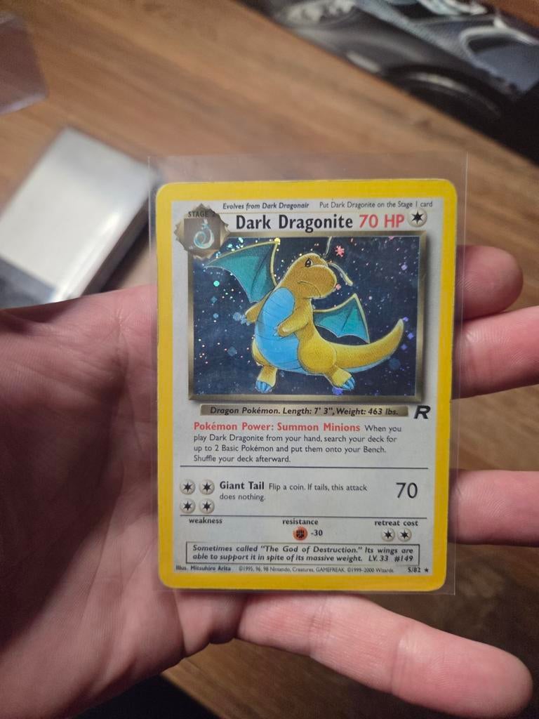 Dark Dragonite Holo 5/82 Team Rocket 2000 Wotc, Ophalen of Verzenden, Zo goed als nieuw, Losse kaart, Foil