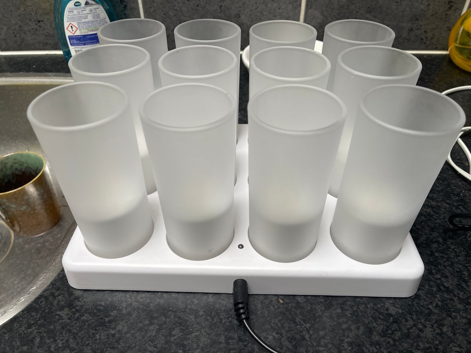 Philips Imageo Candlelight Oplaadstation met 12 kaarsen, Kunststof, Gebruikt, Ophalen of Verzenden, Kaars