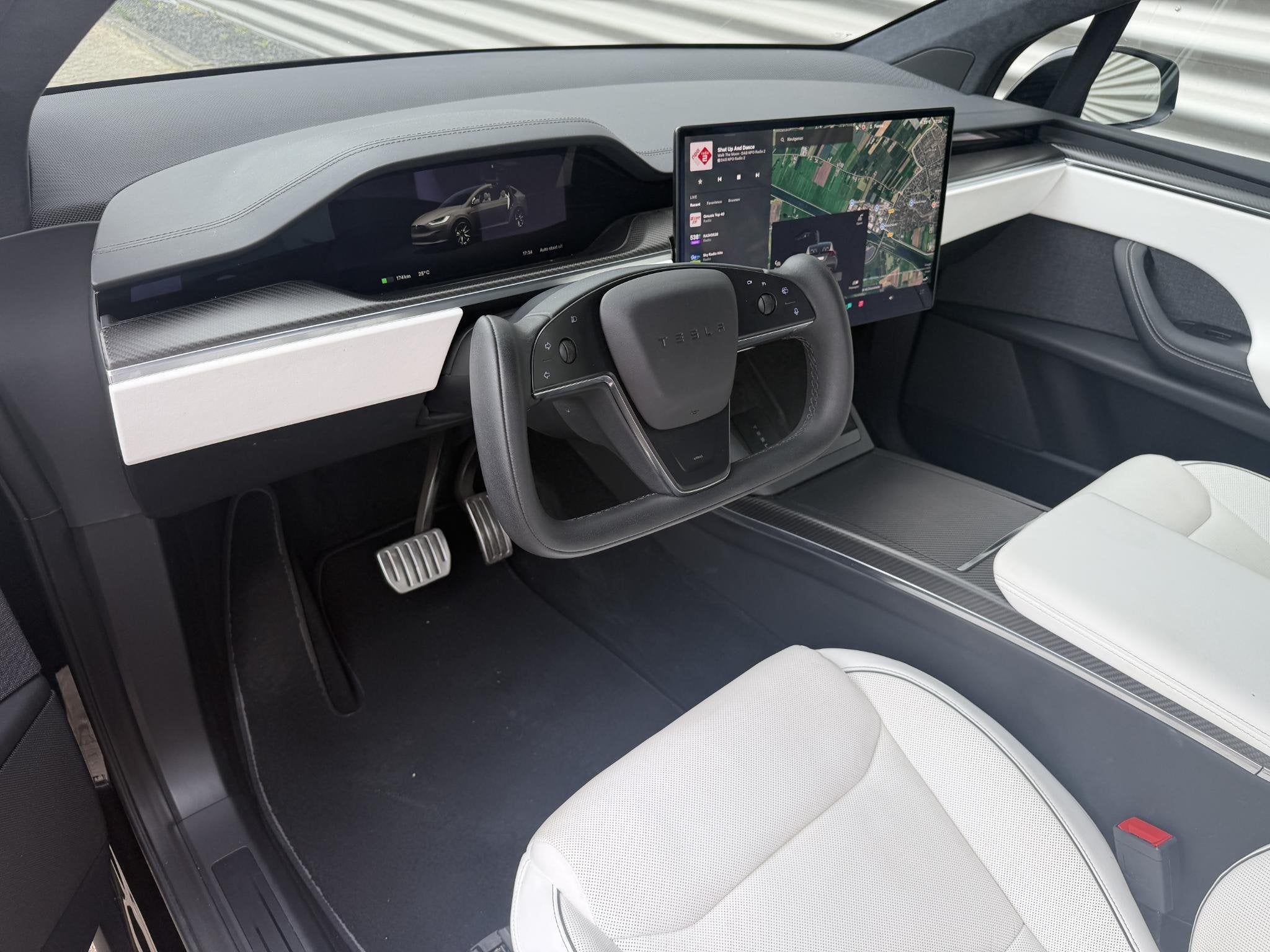 Tesla Model X Plaid AWD 6p. 100kWh 1020 PK incl BTW Yoke FSD, Auto's, Tesla, Automaat, Gebruikt, 100 kWh, Zwart