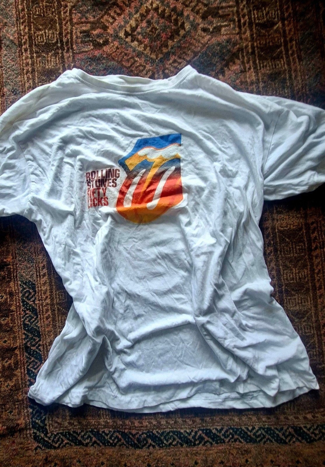The Rolling Stones Fifty Licks T-shirt - Maat XL, Kleding | Heren, Wit, Maat 56/58 (XL), Ophalen of Verzenden, Gedragen