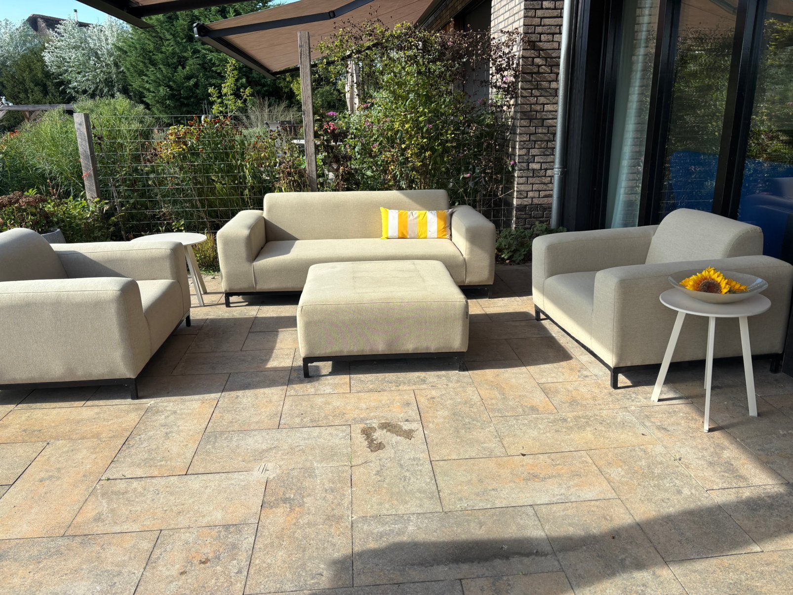 Beliani loungeset 5 zits met tafel/hocker, Ophalen, Gebruikt, Loungeset, Bank