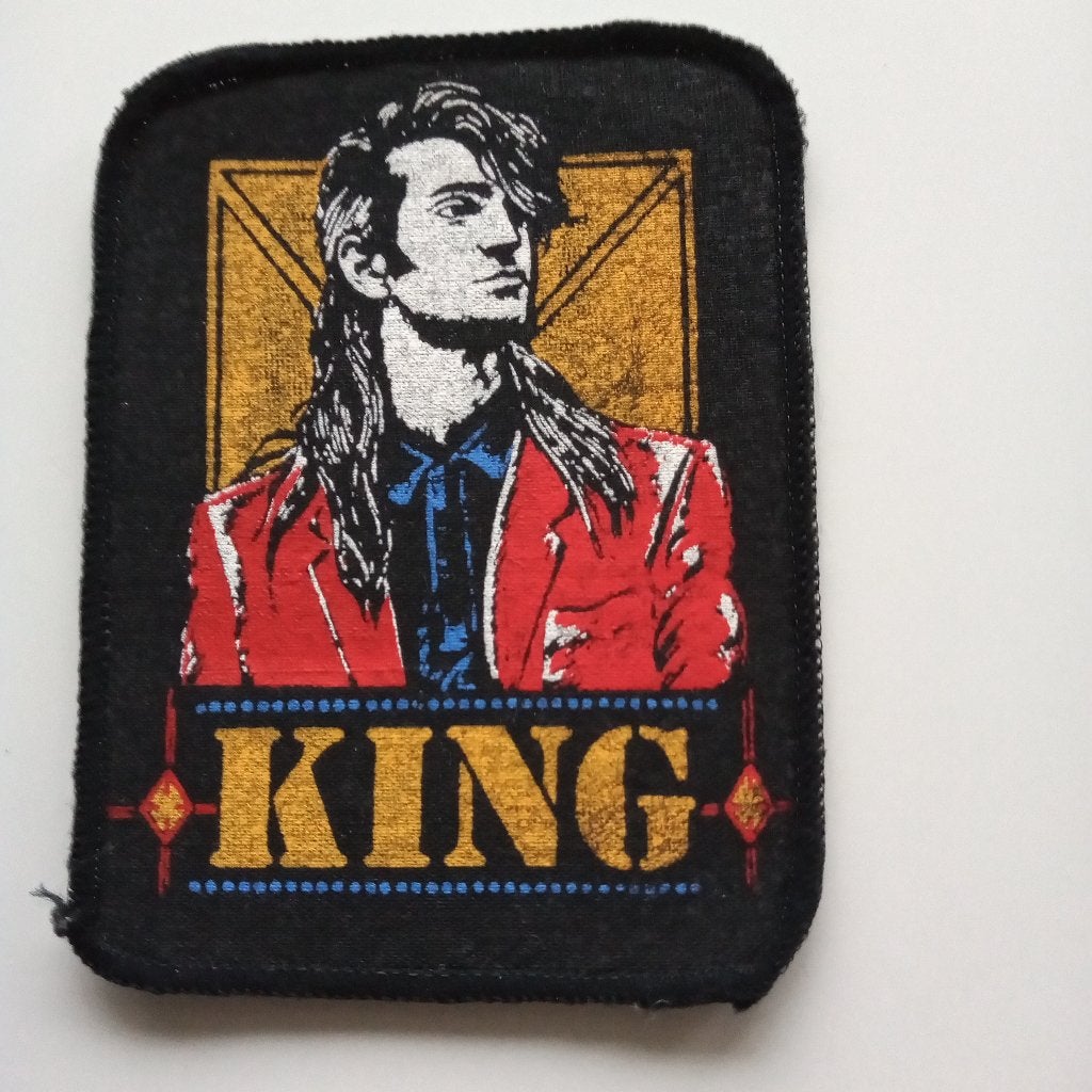 King vrij zeldzame vintage 80's patch k11, Verzenden, Nieuw, Kleding