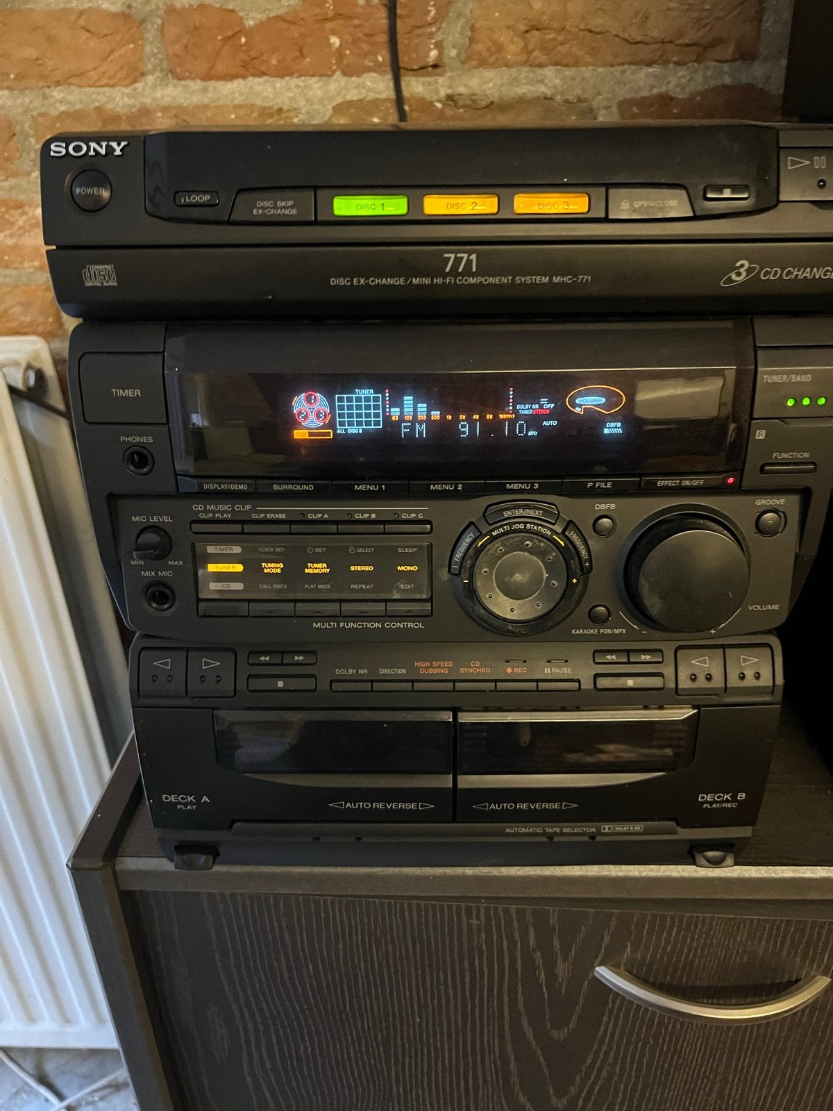 Sony MHC-771 Mini Hi-Fi Component Systeem met Speakers,, Ophalen, Gebruikt, Cassettedeck, Microset