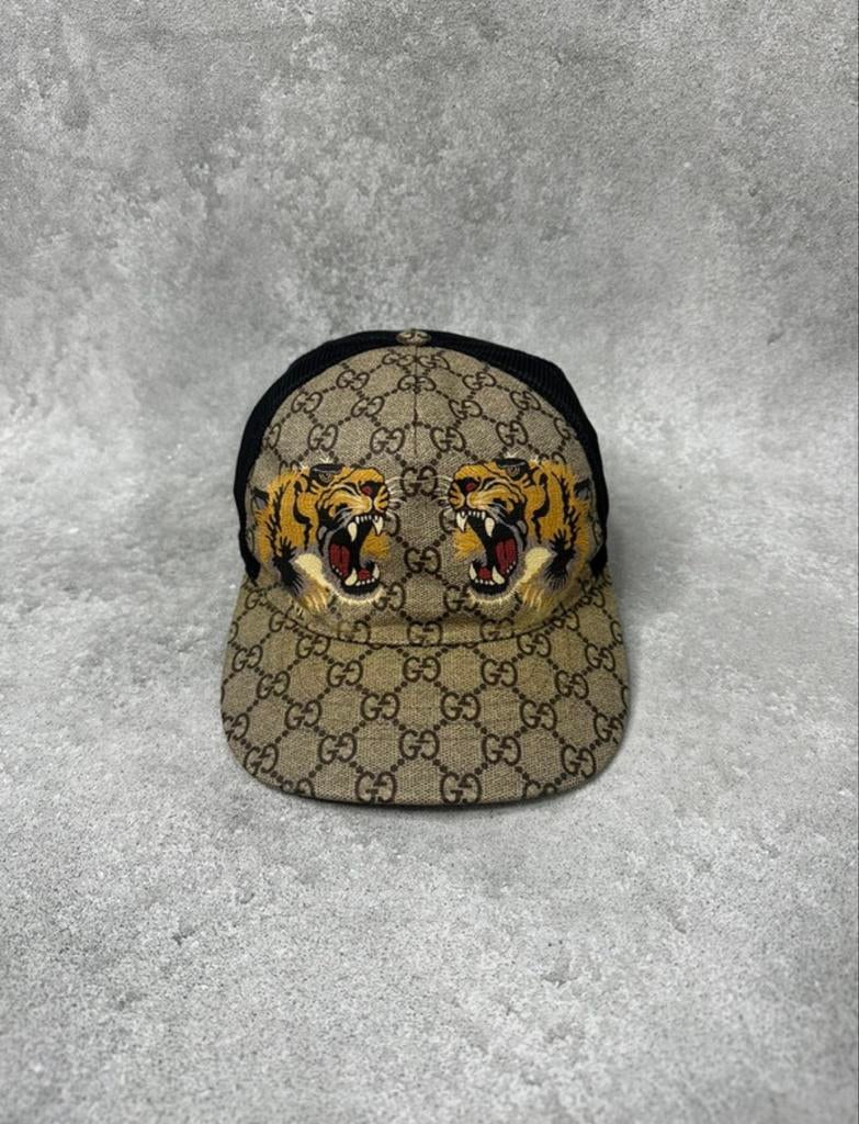 Gucci pet met tijgerprint, Ophalen of Verzenden, Zo goed als nieuw, One size fits all, Pet